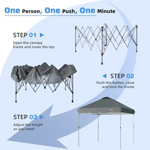 Pop Up Canopy Tent 10x10 with Mosquito Netting and Zipper Doors Q33413