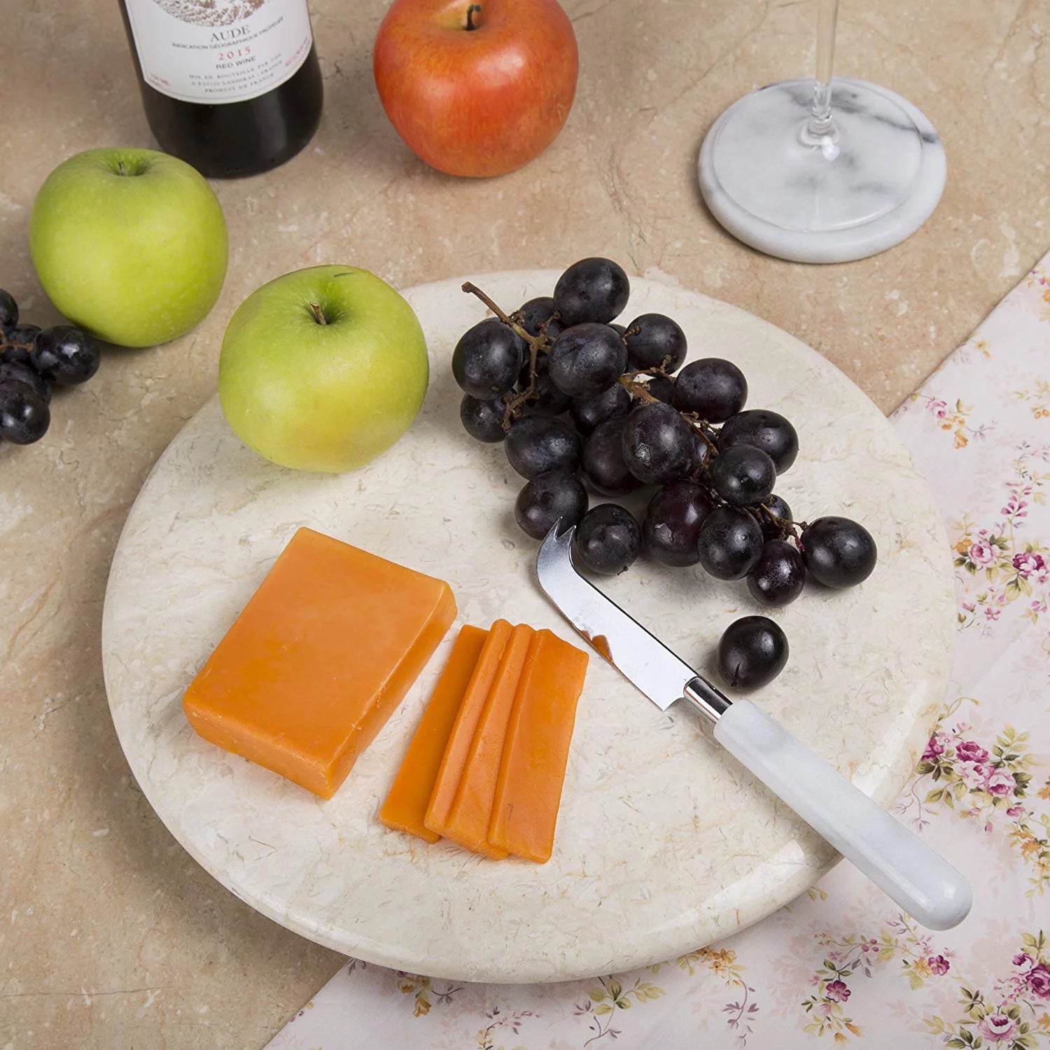 Natural Champagne Marble Lazy Susan Serving Board I402