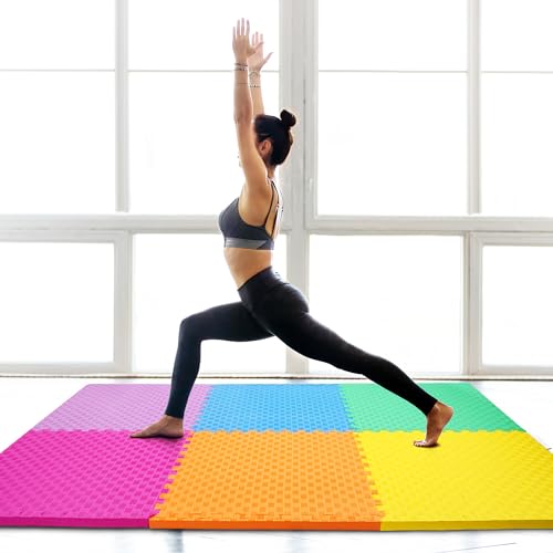 Puzzle Exercise Mat with EVA Foam Interlocking Tiles for MMA, Gymnastics and Home Gym H787