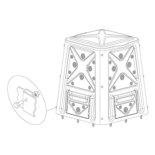 Outdoor Compost Bin with Lift Off Lid, 4 Door Access X163
