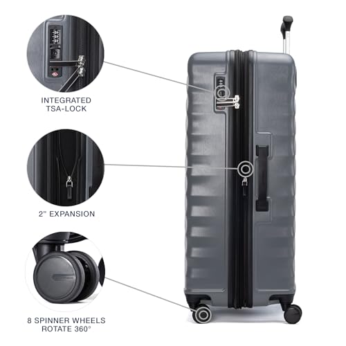 Hardside Expandable Carry-On Luggage with 8 Spinner Wheels and TSA Lock Q7052