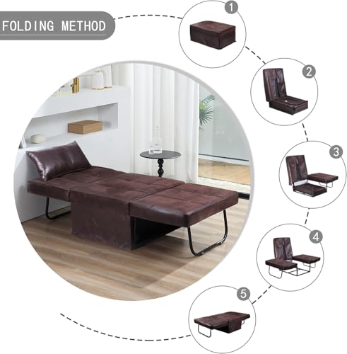 Folding Sofa Bed with Adjustable Backrest, Dark Grey Q8430