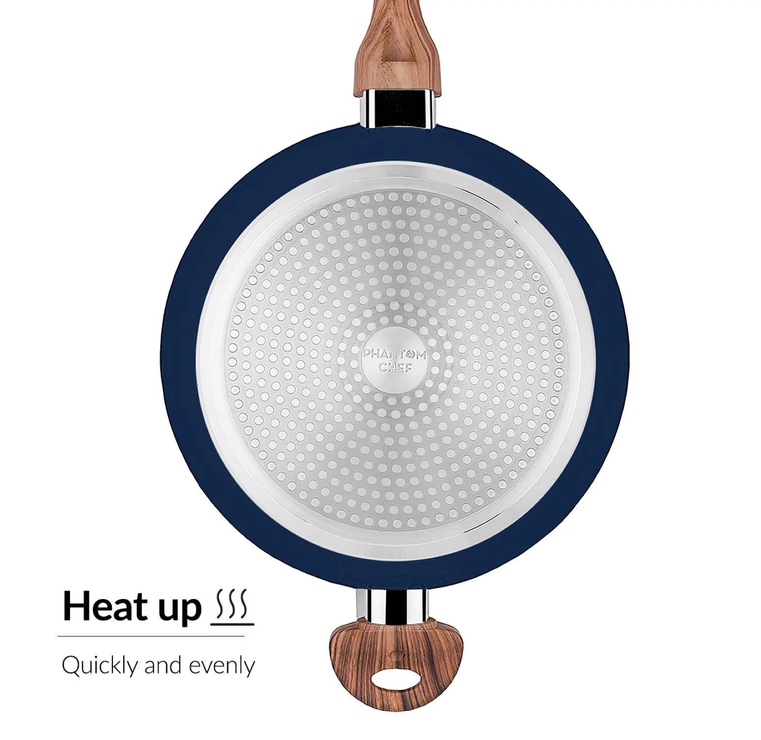 11 inch Deep Fry Pan with Lid, Non Stick, Wood Handle D402