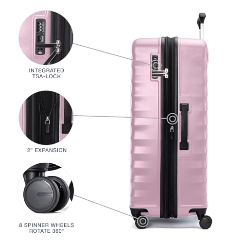 Hardside Expandable Carry-On Luggage with 8 Spinner Wheels and TSA Lock Q7052