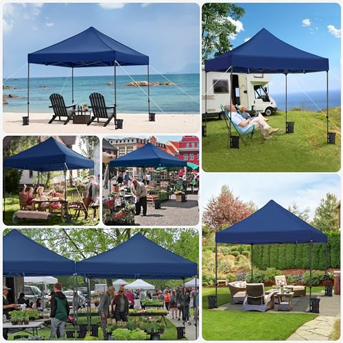 Heavy Duty Pop Up Canopy Tent 10x20 with Wheeled Carry Bag, White Q36763