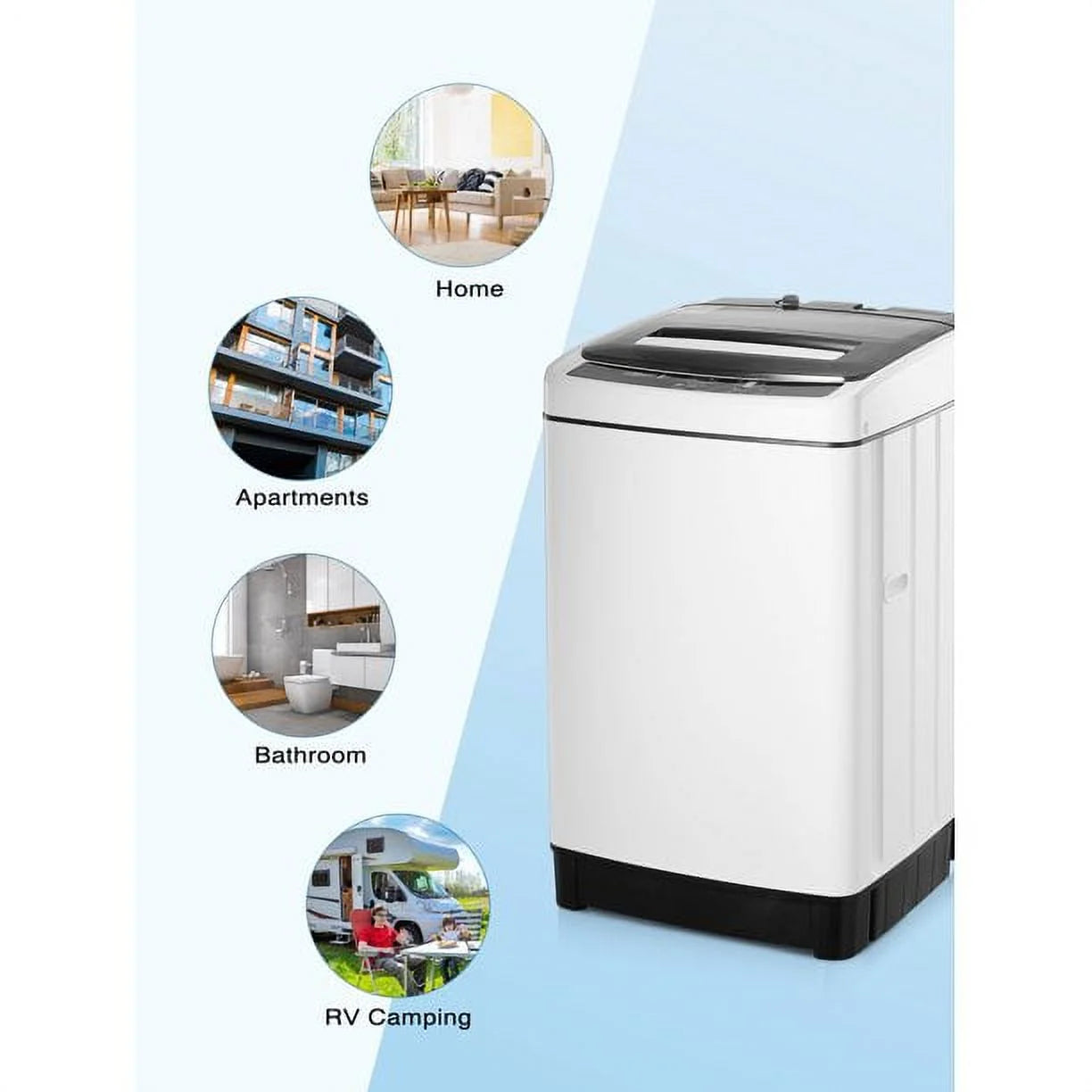 Portable Washing Machine, Compact Washer with Drain Pump, 11lbs Capacity U437529