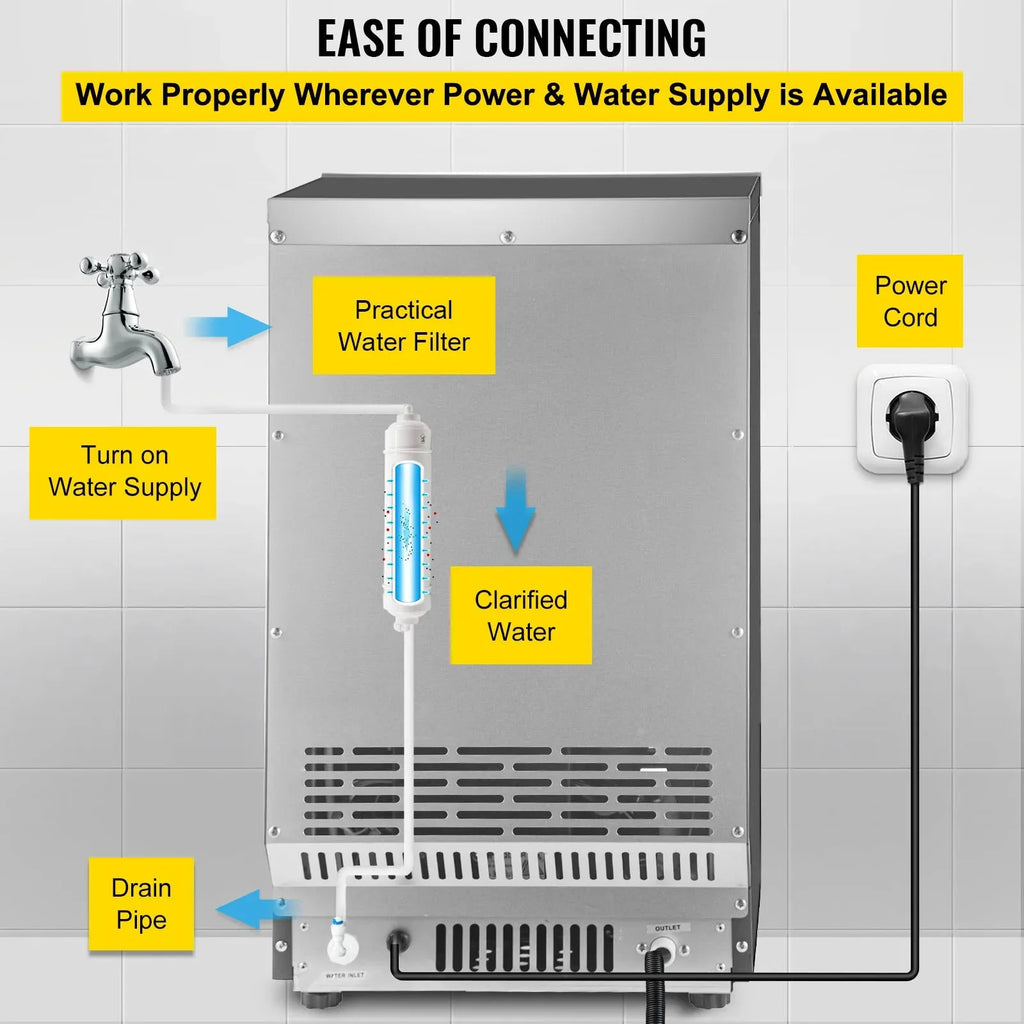 Commercial Ice Maker 30KG/24H Countertop Automatic Cube Ice Machine G46115