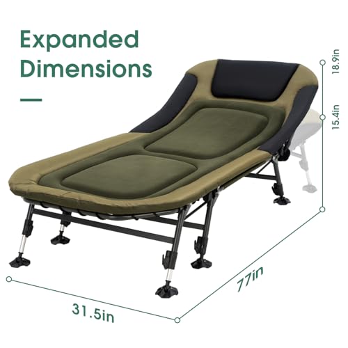 Folding Camping Cot with Mattress for Adults, Portable Outdoor Lounger A59312