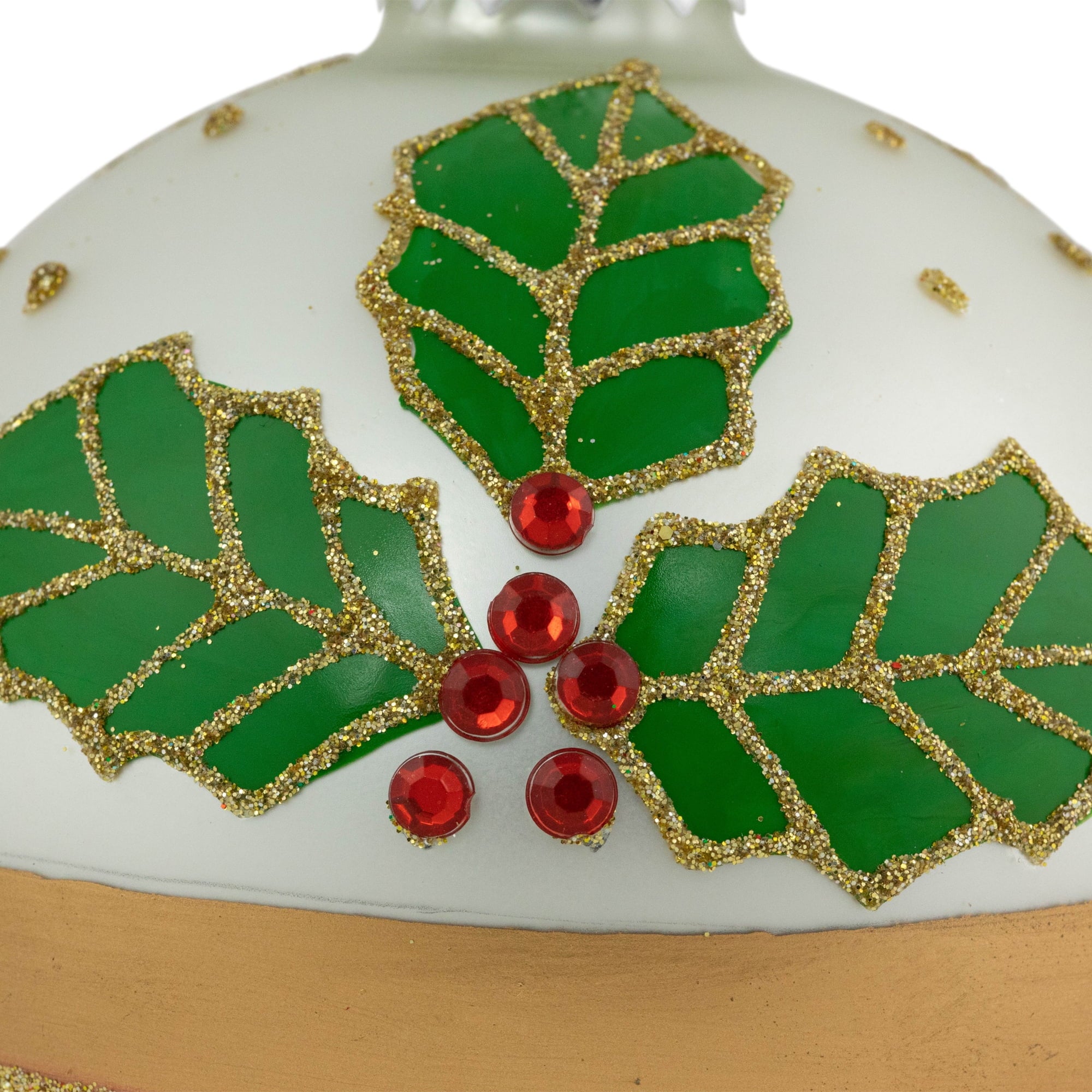Set of 2 Glittered Christmas Glass Ball Ornaments 4" Z588069