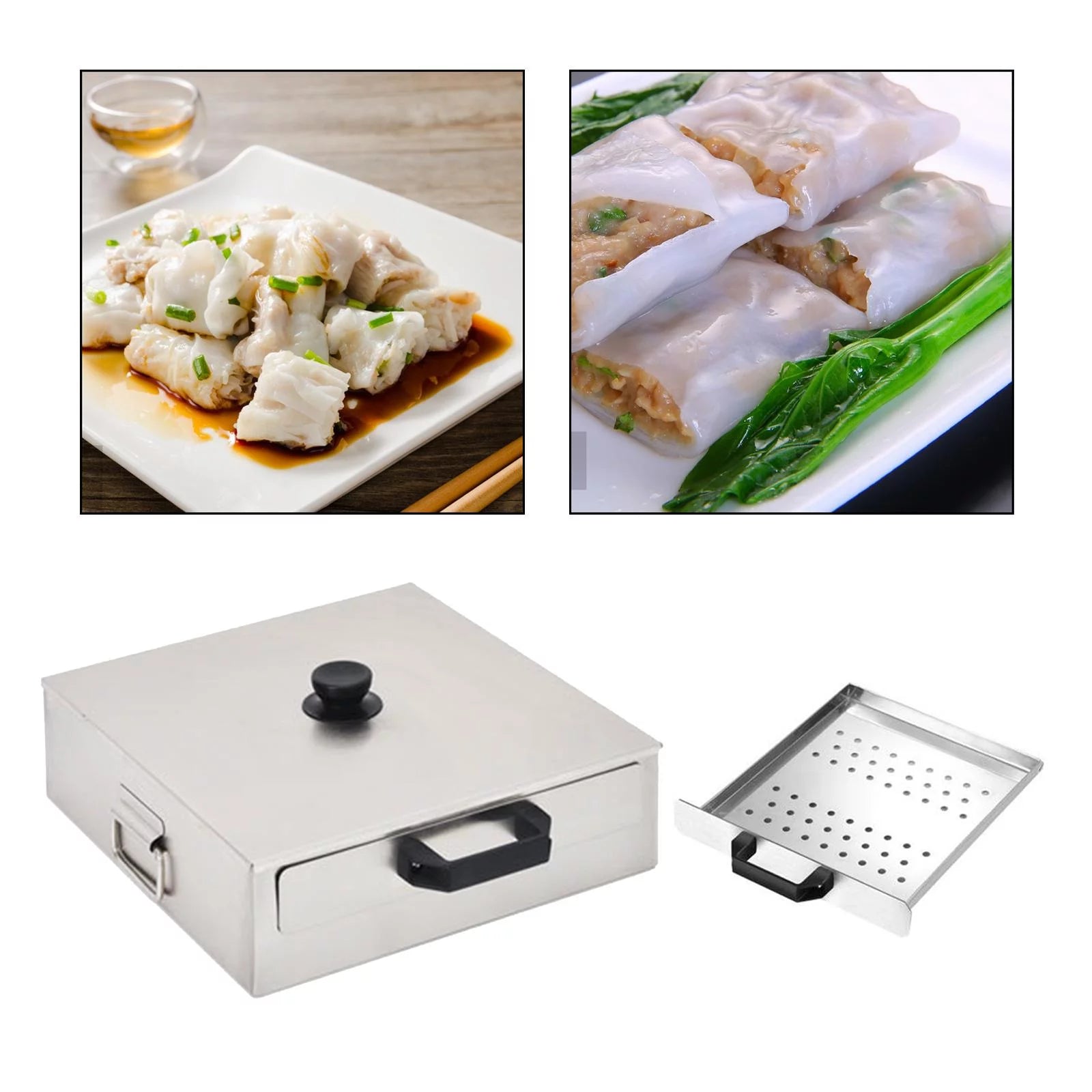 Multifunctional Vermicelli Roll Steamer Stainless Steel for Home Use Z684240