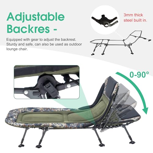 Camping Cot for Adults with Carry Bag, Heavy Duty Folding Bed with Padded Cushion D77188
