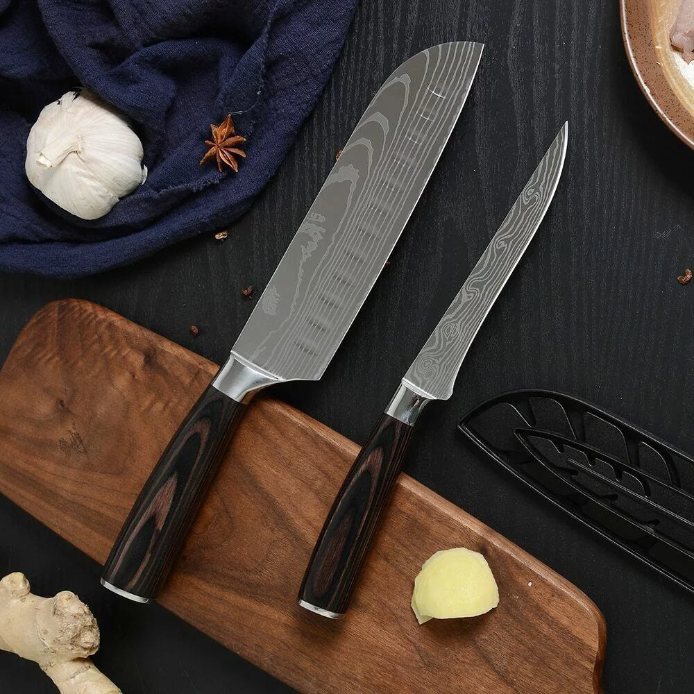 8 Piece Kitchen Chef Knife Set, 3.5-8 Inch, 440A Stainless Steel O36167