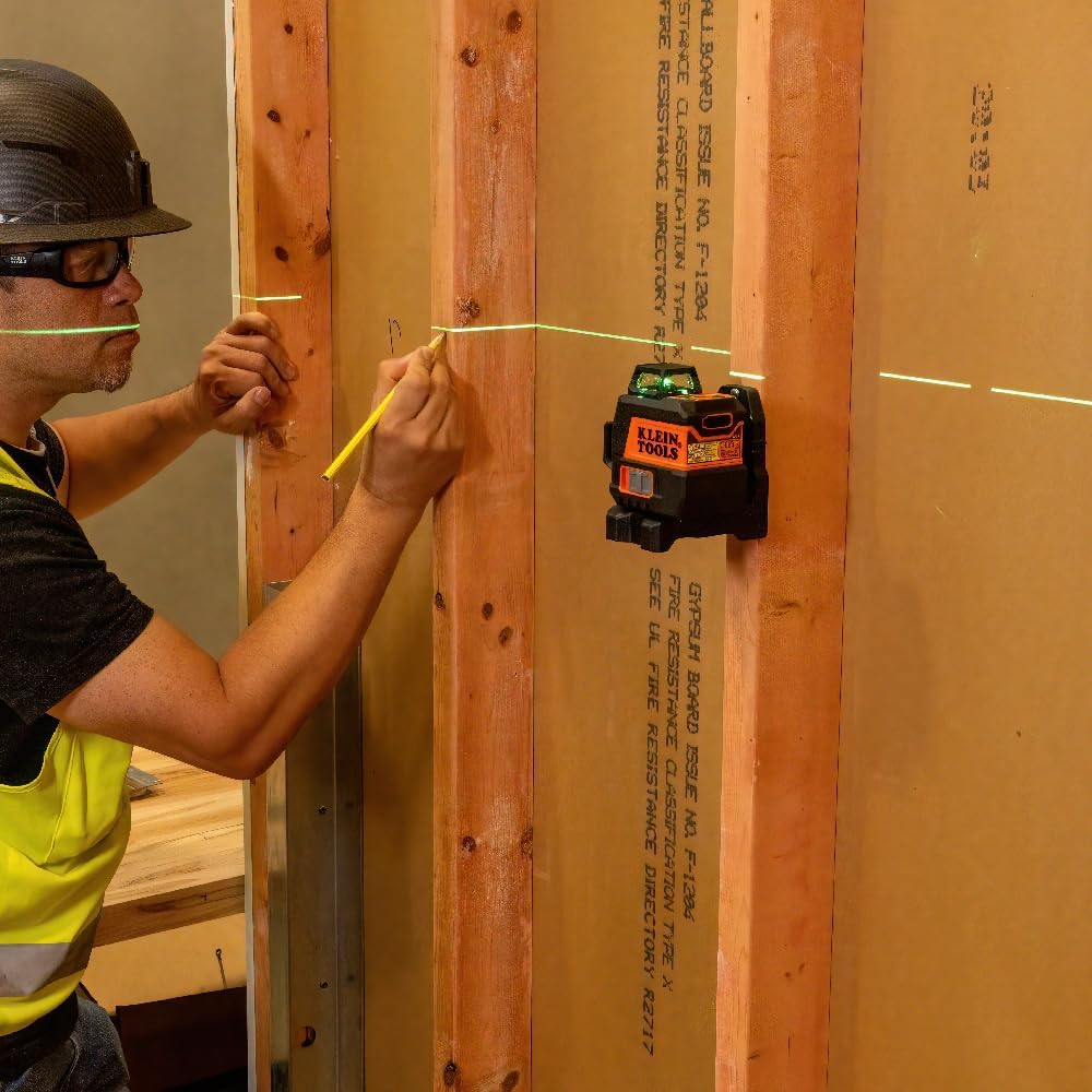 Compact Self-Leveling Laser Level, Green 360-Degree Planes, Rechargeable I34889