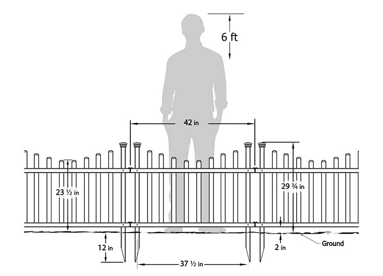 White Vinyl Picket Fence Kit 2.5 ft H x 3.5 ft W T3554