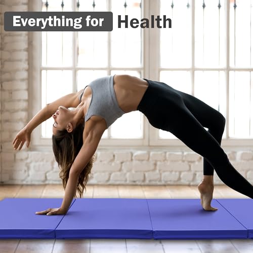 Folding Exercise Gymnastics Mat 4x10x3 Inch with Carrying Handles C40381