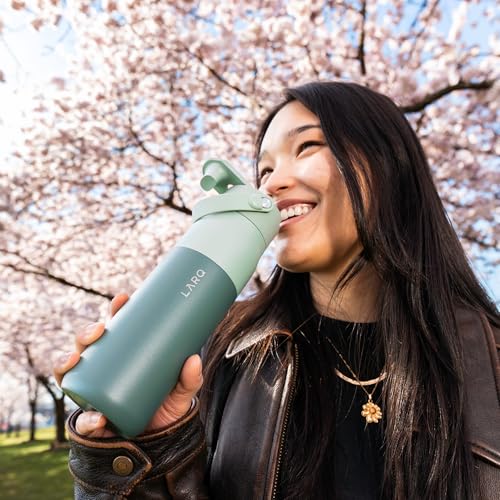 Insulated Stainless Steel Water Bottle with Silicone Handle, 34oz Z278258
