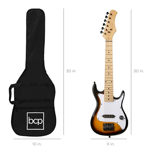 30in Kids Electric Guitar Beginner Starter Kit with Amplifier, Strap, Gig Bag, Picks J4176