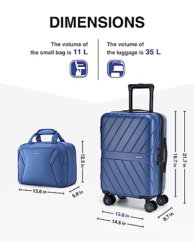 Carry On Luggage 22x14x9 with TSA Lock, Hardside Spinner Suitcase 20 Inch J7440