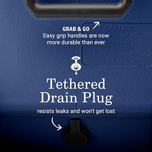 Insulated Portable Hard Cooler, Leak-Resistant, Keeps Ice up to 5 Days N135
