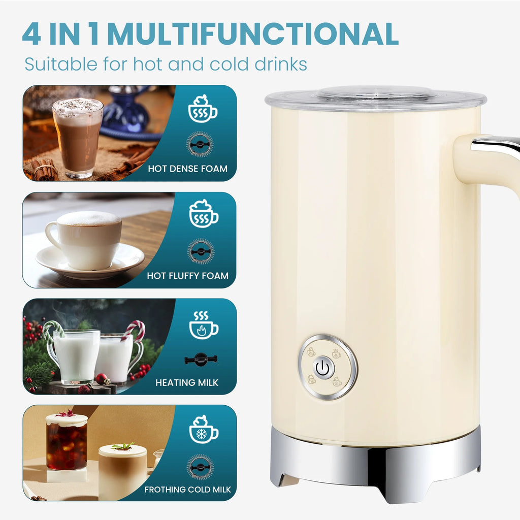 Electric Milk Frother and Steamer with 4 Settings for Coffee X708