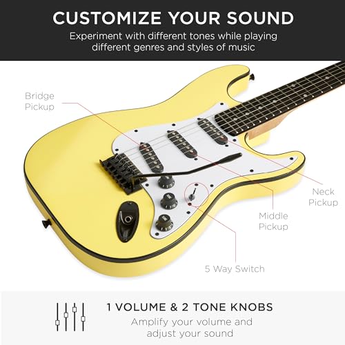 39in Full Size Beginner Electric Guitar Starter Kit with Case and Amp E13920