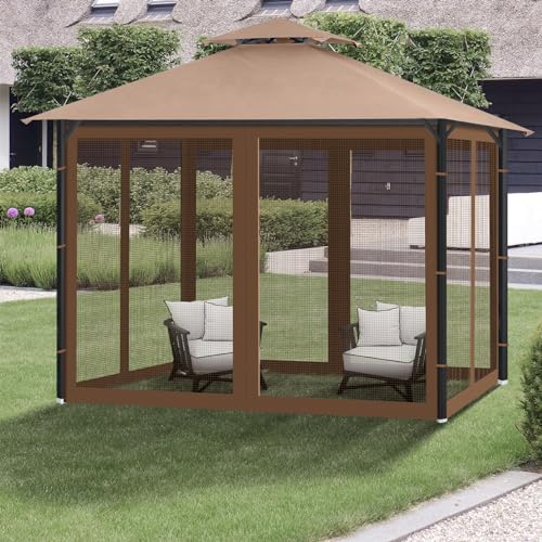10x10 Gazebo Replacement Mosquito Netting with Zippers, 4-Panel Sidewall V44920