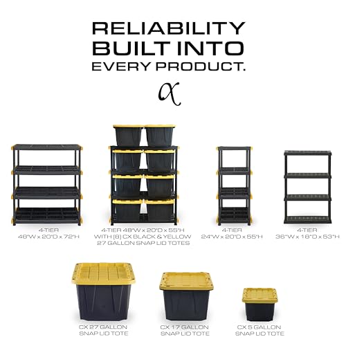 5-Tier Heavy Duty Plastic Storage Shelving Unit, 200lbs per Shelf, Indoor Outdoor L93051