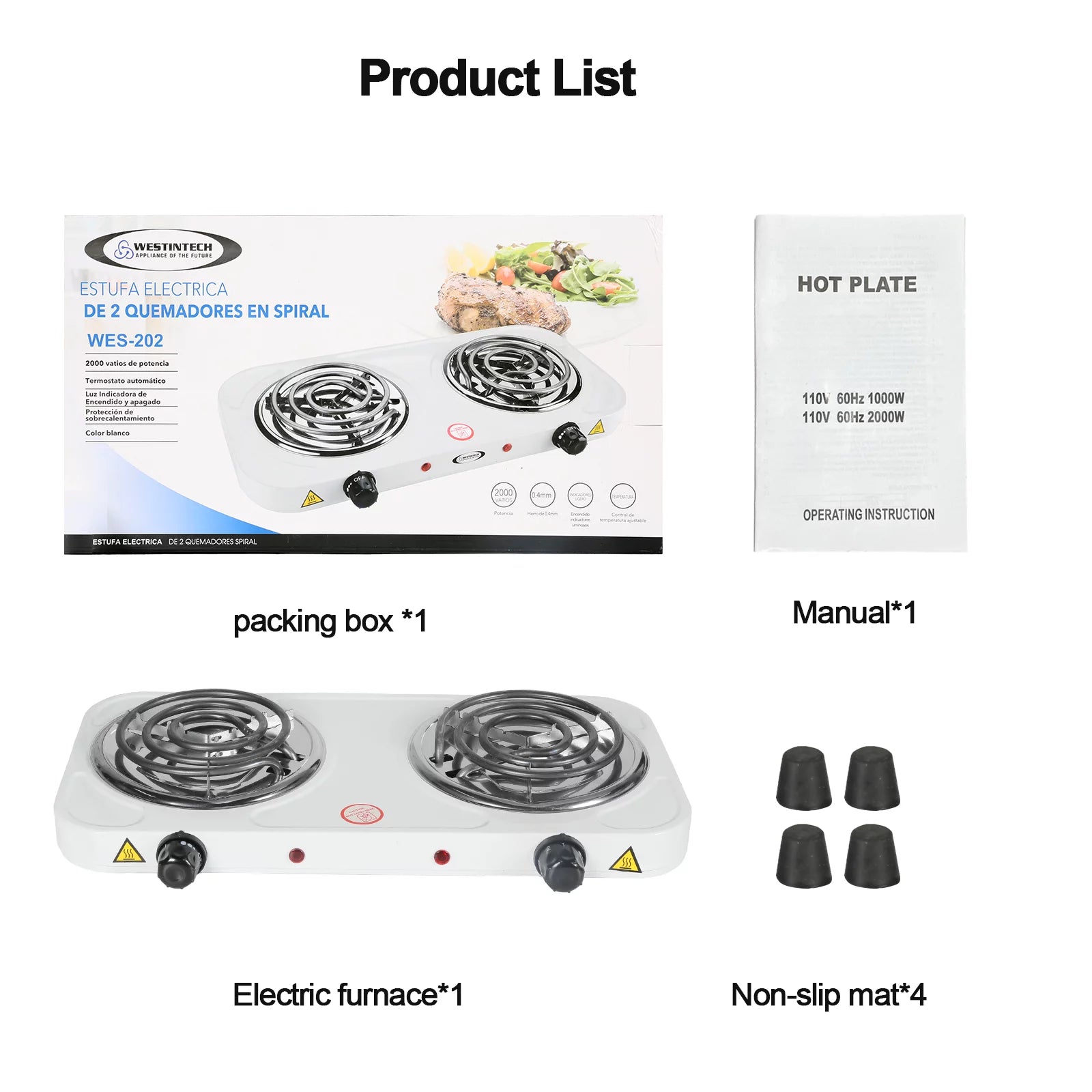Double Trouble Hot Plate: 2000W Electric Stove Burners for Cooking A43853