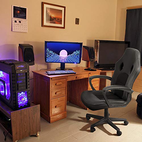 High Back Ergonomic Leather Gaming Chair, Adjustable, Blue S74277