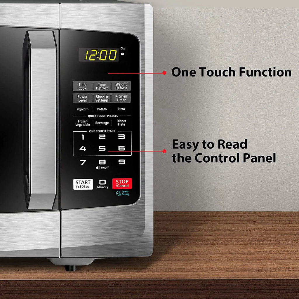 Microwave Oven 0.9 cu. ft with Eco Mode and LED Lighting, Stainless Steel M916