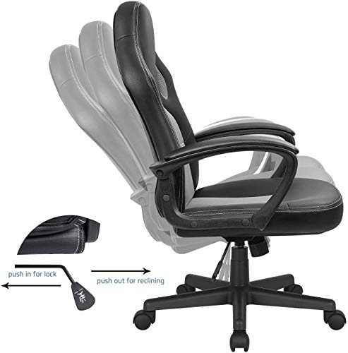 High Back Ergonomic Leather Gaming Chair, Adjustable, Blue S74277