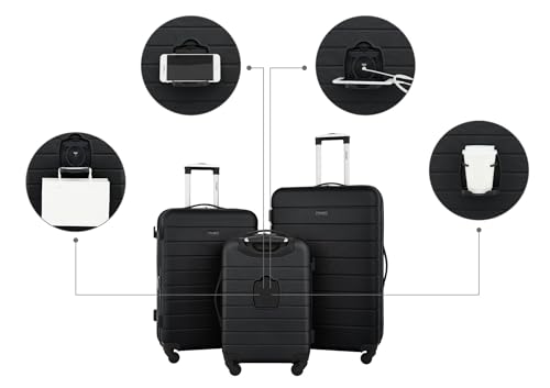Smart Luggage Set with Cup Holder and USB Port, 20-Inch Carry-On D90568
