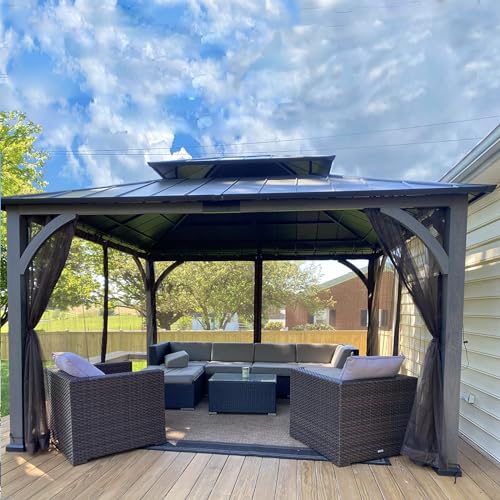 10x10 Gazebo Replacement Mosquito Netting, 4-Panel Sidewall with Zippers D424