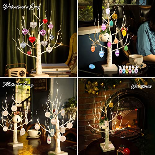 Lighted Birch Tree 4ft with 48 LED, Timer, Warm & Cool White F9132