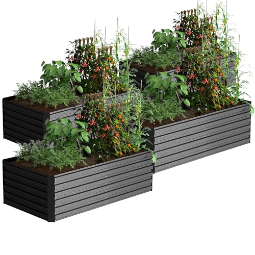Galvanized Raised Garden Bed 8x4x2ft, Large Metal Planter Box for Outdoor Vegetables, Flowers & Herbs D2106