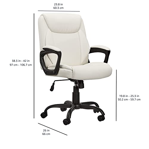 Mid-Back Height Adjustable Office Desk Chair with Armrest, Black R860779