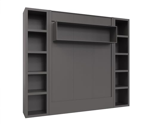 Queen Murphy Wall Bed with Two Bookshelves Z468
