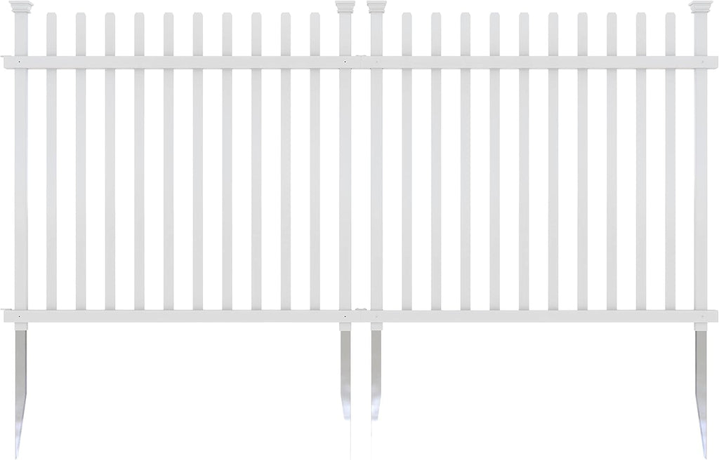Vinyl Picket Fence with No-Dig Gate Kit S4925