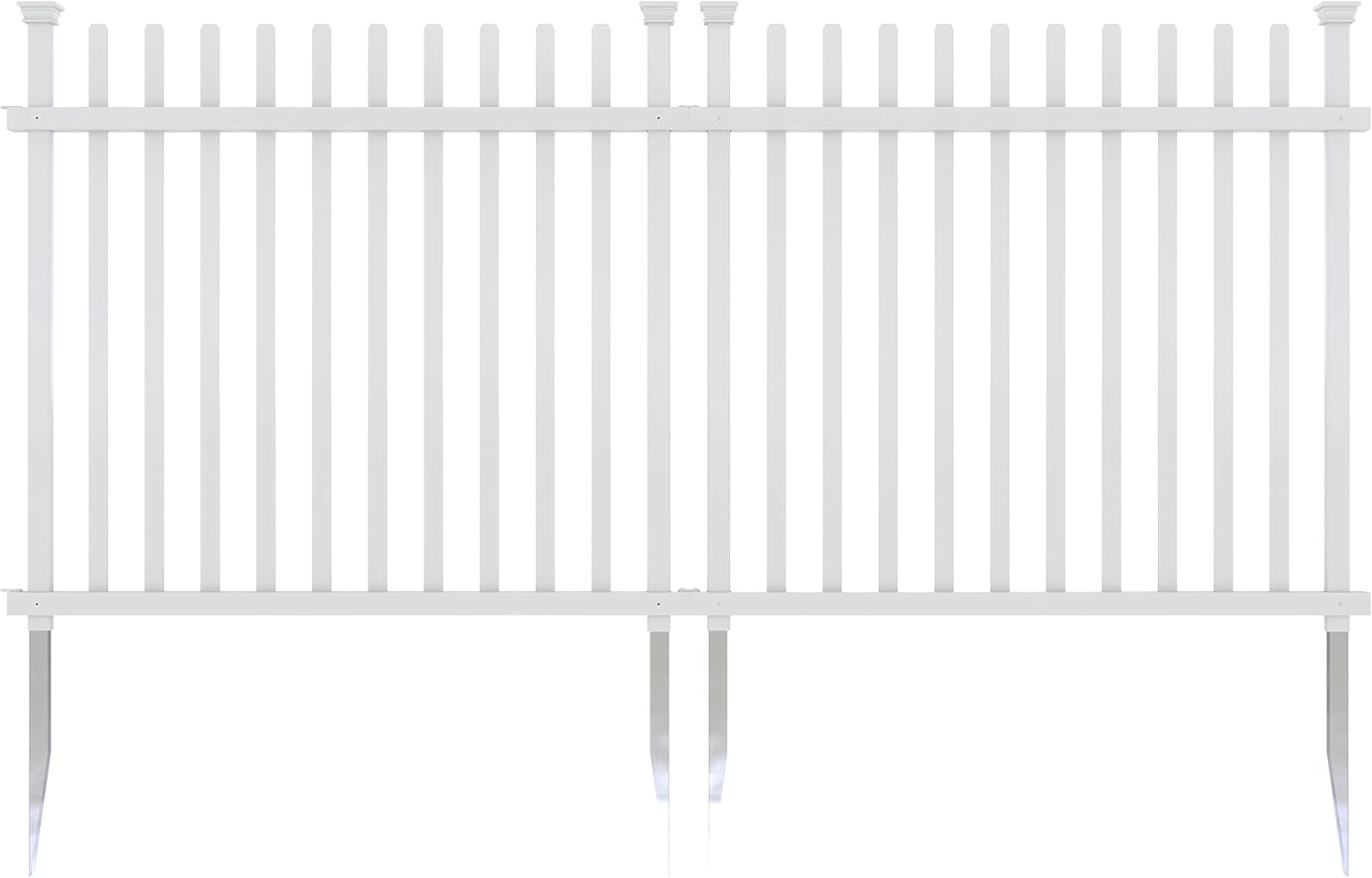 Vinyl Picket Fence with No-Dig Gate Kit S4925
