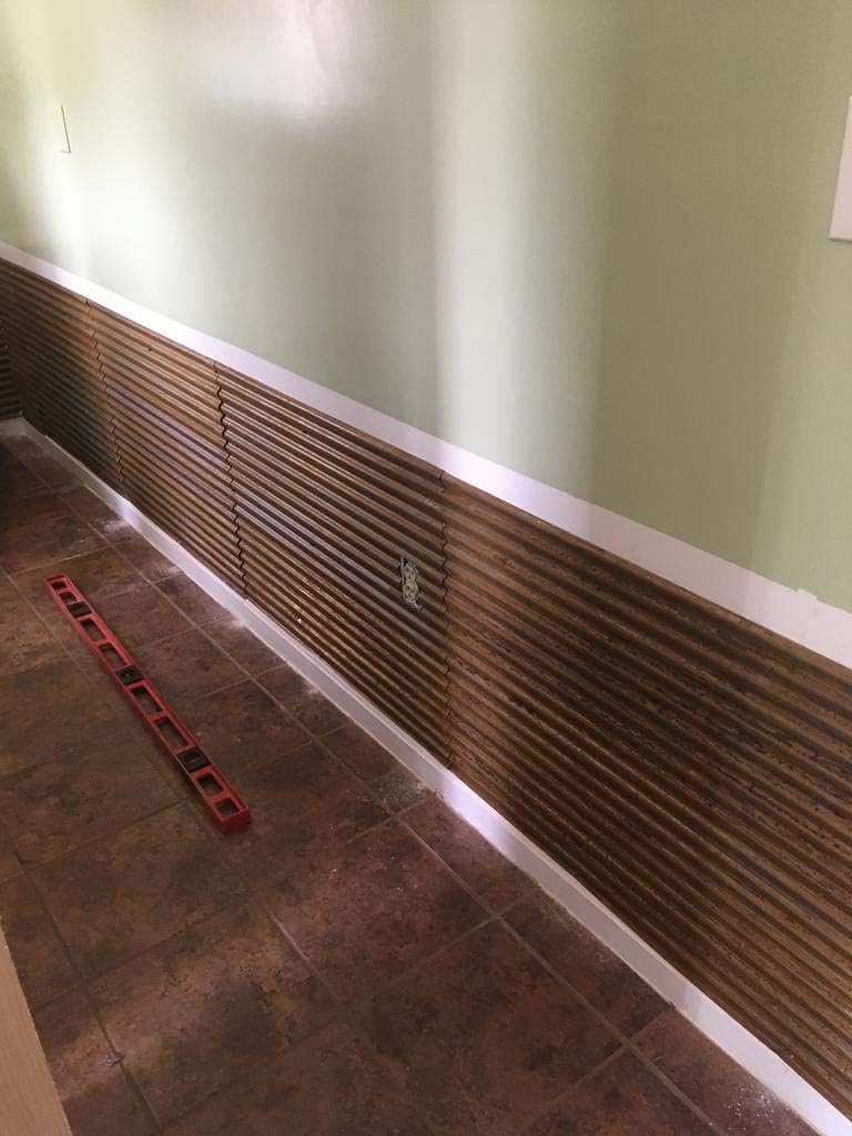 Rustic Corrugated Metal Wainscoting Wall Panels S623