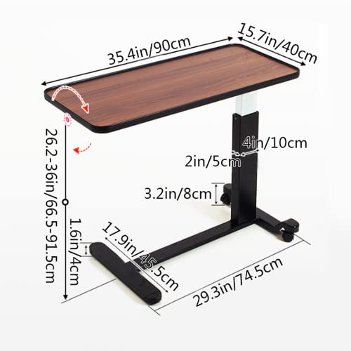 Adjustable Overbed Table with Wheels for Meals, Laptop, Writing P101205