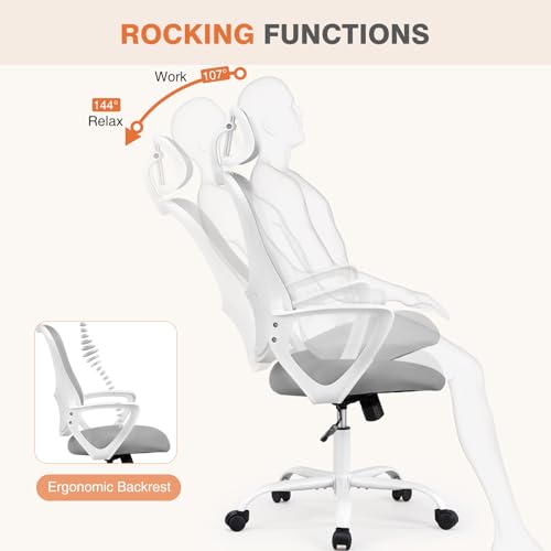 Ergonomic High-Back Mesh Rolling Desk Chair with Adjustable Headrest, Pink S9181