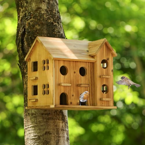 10 Hole Hanging Birdhouse Kit for Outdoor DIY Garden Decor G2511