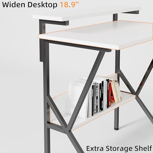 Small Desk with Adjustable Monitor Stand for Small Spaces, Grey G4959
