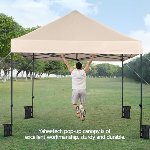 Heavy Duty Pop Up Canopy Tent 10x20 with Wheeled Carry Bag, White Q36763