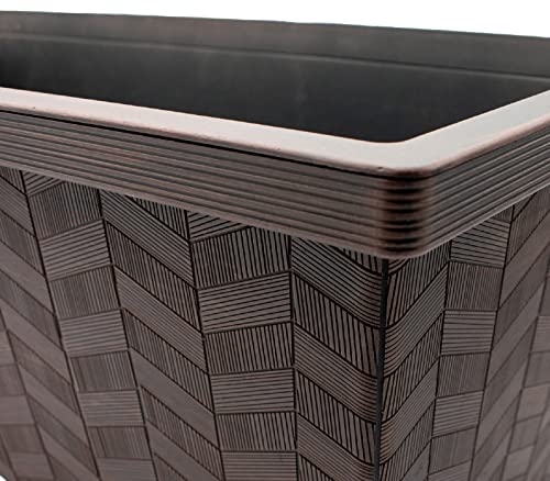 14 Inch Square Planter Box - Lightweight Outdoor Plastic Plant Pot for Vegetables, Herbs, Flowers I3116