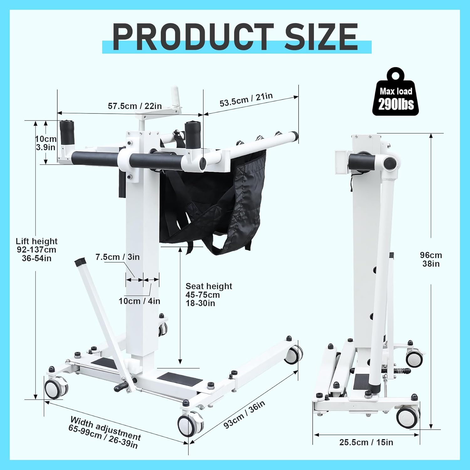 Electric Patient Transfer Lift Chair for Seniors, Wheelchair to Car F838
