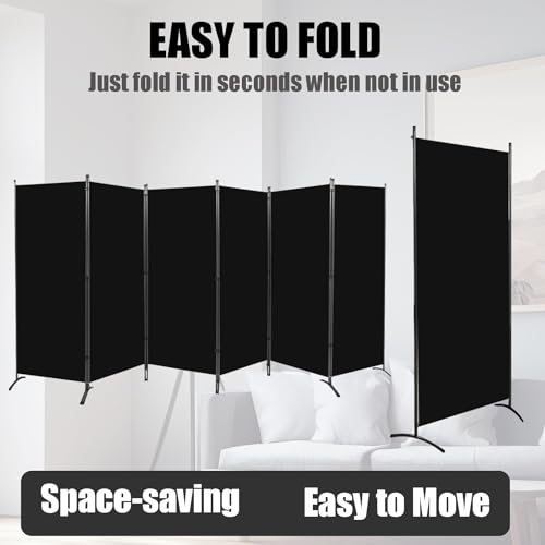 Room Divider, 6-Panel Folding Privacy Screen, Freestanding Partition G607