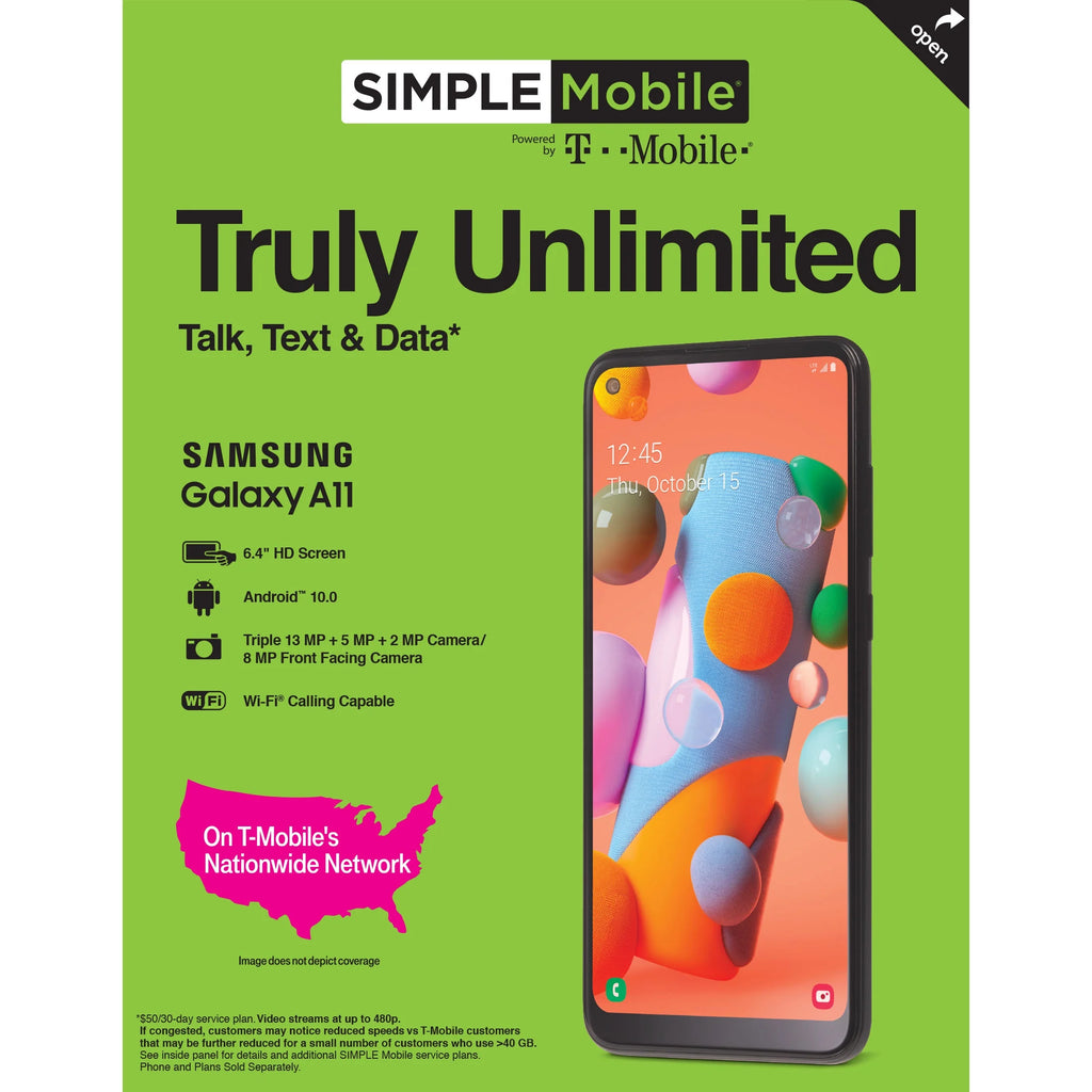 Samsung Galaxy A11 32GB Black Prepaid Smartphone H6004
