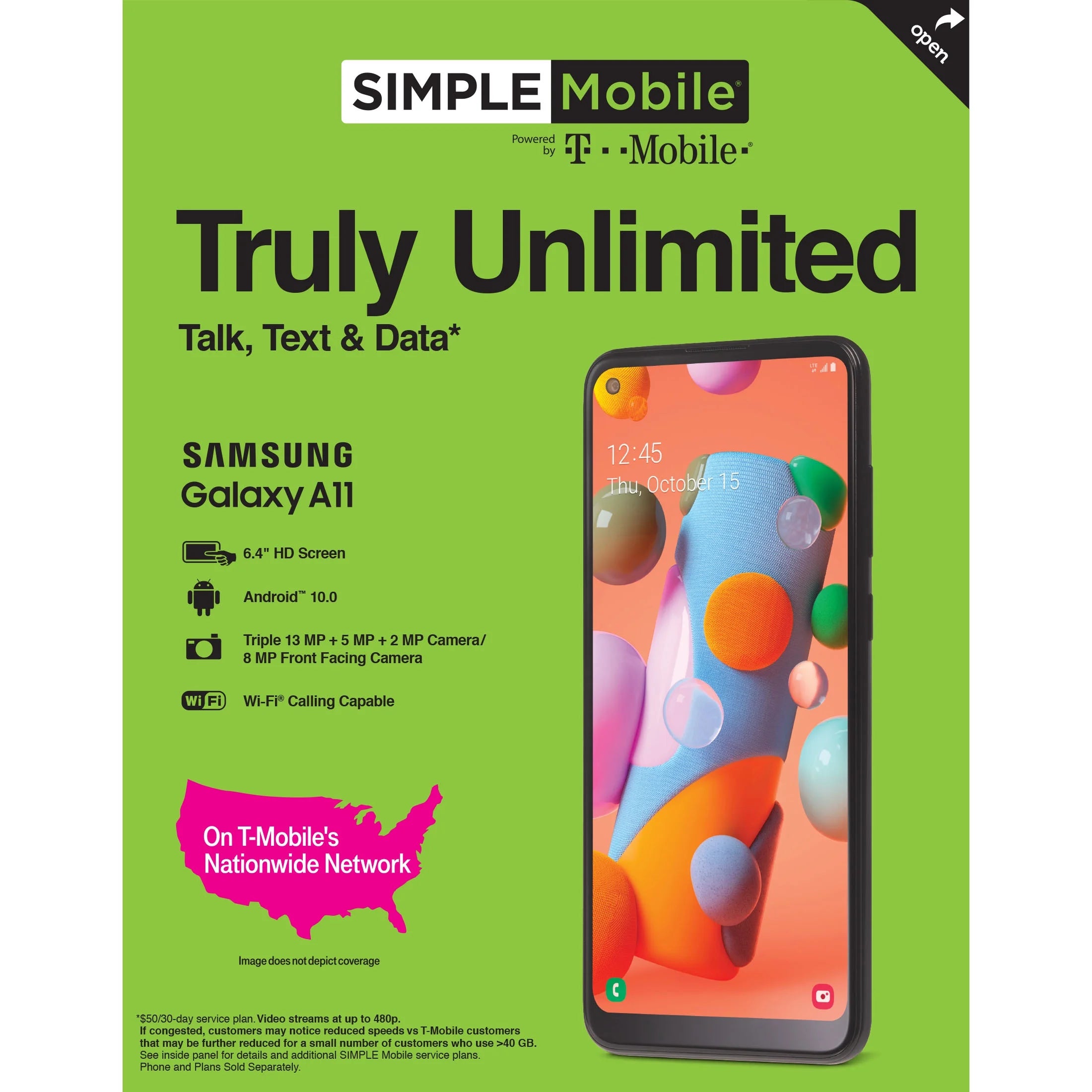 Samsung Galaxy A11 32GB Black Prepaid Smartphone H6004